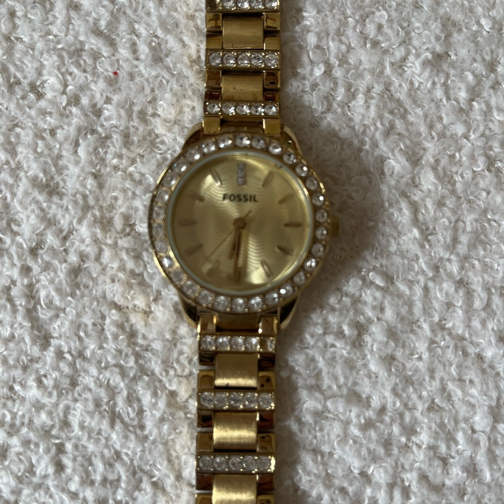 Fossil Gold Women's Watch with Crystal Detailing